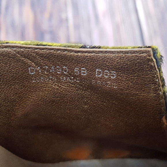 Cole Haan Calf Hair Mules, Green Leopard, Sz 6 - Picture 8 of 8